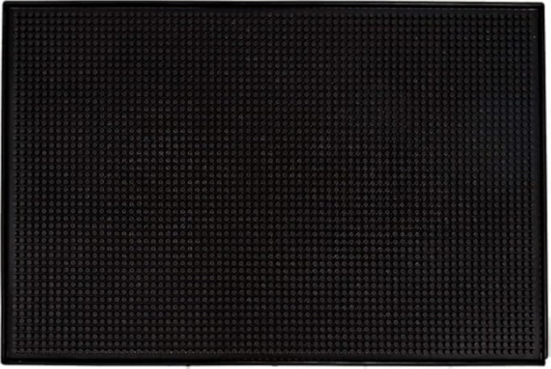 30x45CM Bar Service Mat, Non Slip Polyvinyl Chloride Mat Drink Coasters Leakproof for Bar Kitchen,Black